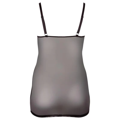 Cottelli Plus Size - csipkés átlátszó hálóing (fekete)