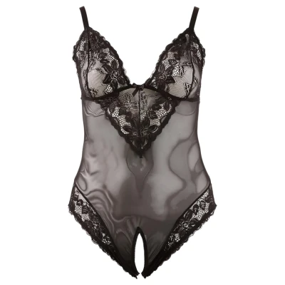 Cottelli Plus Size - csipkés body (fekete)