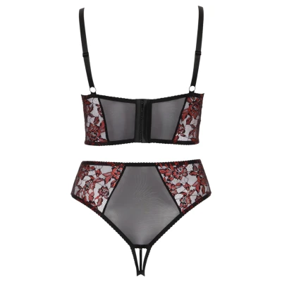 Cottelli Plus Size - állítható melltartó szett (piros)
