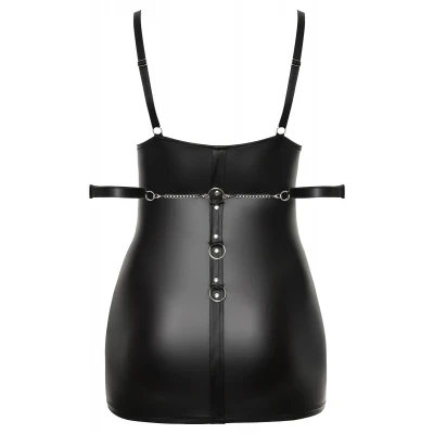 Cottelli Plus Size - szexi ruha bilinccsel (fekete)