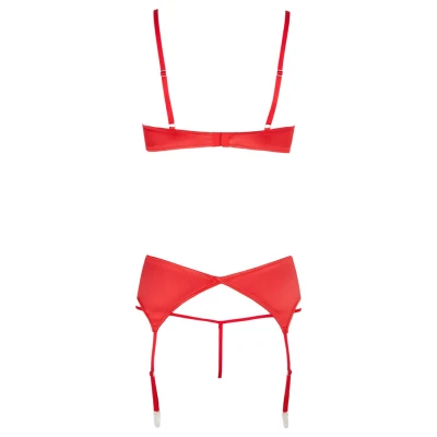 Cottelli - szíves nyitott push-up melltartó szett (piros)