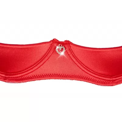 Cottelli - szíves nyitott push-up melltartó szett (piros)