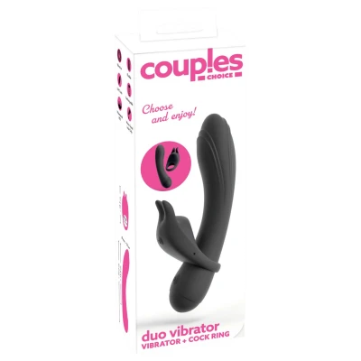 Couple Choice - péniszgyűrű és G-pont vibrátor (szürke)