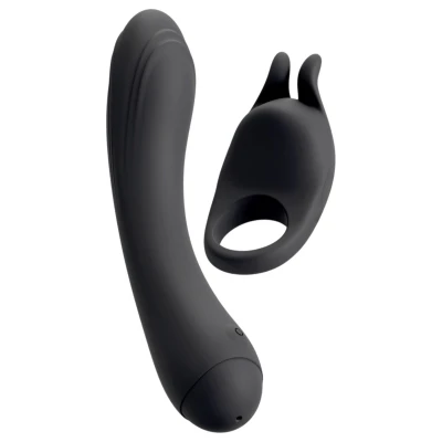 Couple Choice - péniszgyűrű és G-pont vibrátor (szürke)