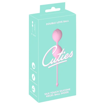 Cuties - duplagolyós szilikon gésagolyó kegel tornához (rózsaszín)