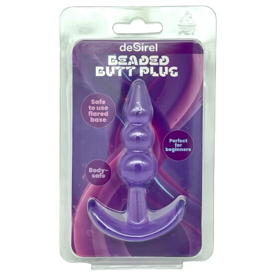 Desirel - gömbös, bőrbarát anál plug kezdőknek (lila)