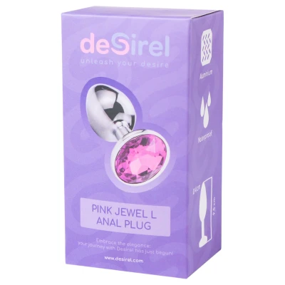Desirel Pink Jewel L - anál plug (ezüst-pink)
