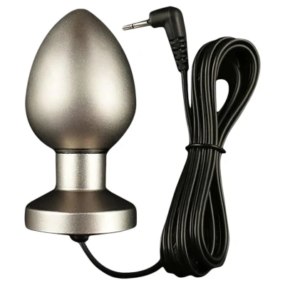 DG-LAB Matte Steel - kétpólusú acél elektro análkúp (ezüst)