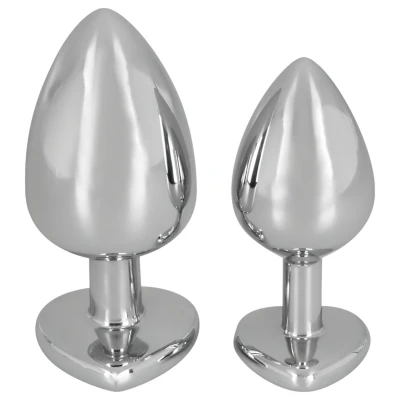 You2Toys - Diamond - 85 g-os alumínium anál plug (ezüst-piros)