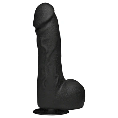 Doc Johnson The Perfect Cock - fekete élethű dildó (19 cm)
