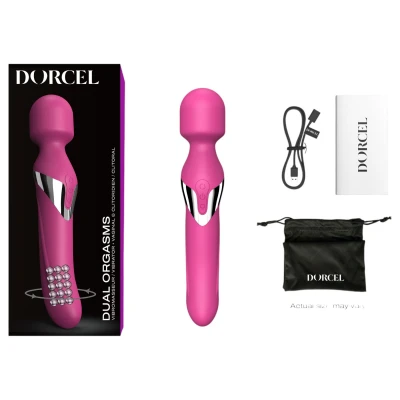 Dorcel Dual Orgasms - akkus, 2in1 masszírozó vibrátor, wand masszírozó (pink)