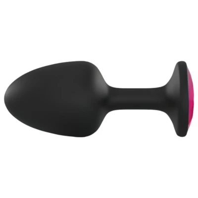 Dorcel Geisha Plug Ruby L - fekete pink köves anál plug (nagy)