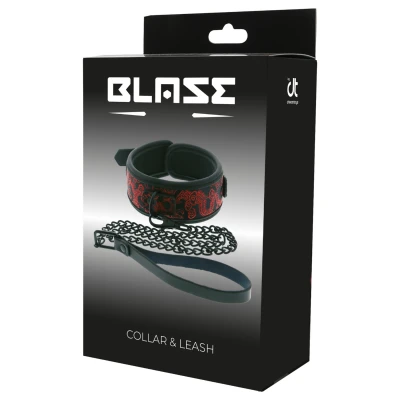 Dreamtoys Blaze - bondage nyakörv és póráz szett (fekete)