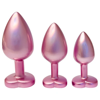 Dreamtoys Gleaming Love - szíves anál plug szett (rózsaszín)