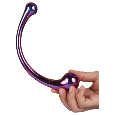 Dreamtoys - G-pont masszírozó üveg dildó (lila)