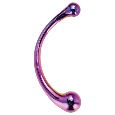 Dreamtoys - G-pont masszírozó üveg dildó (lila)