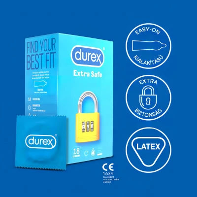 Durex Extra Safe - biztonságos óvszer (18 db)