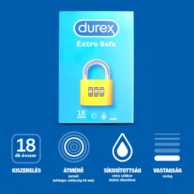 Durex Extra Safe - biztonságos óvszer (18 db)