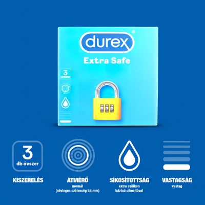 Durex Extra Safe - biztonságos óvszer (3 db)