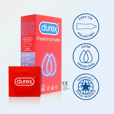 Durex Feel Intimate - vékonyfalú óvszer élethű érzéssel (12 db)