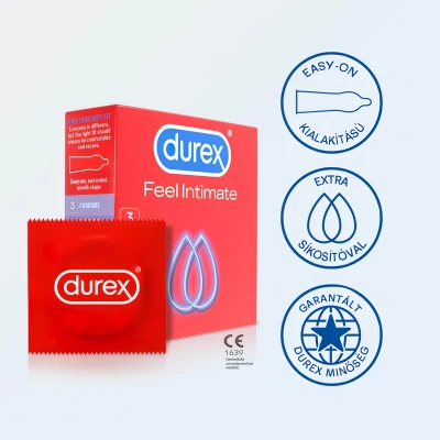 Durex Feel Intimate - vékonyfalú óvszer (3 db)
