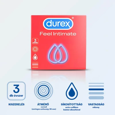 Durex Feel Intimate - vékonyfalú óvszer (3 db)