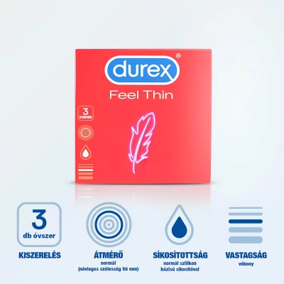 Durex Feel Thin - élethű érzés óvszer (3 db)