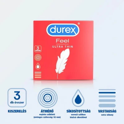 Durex Feel Ultra Thin - ultra élethű óvszer (3 db)