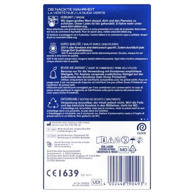 Durex Intense Orgasmic - bordás, pontozott stimuláló óvszer (10 db)