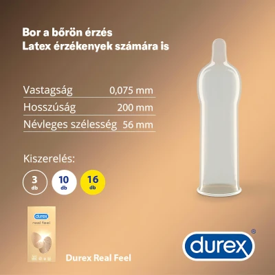 Durex Real Feel - latexmentes óvszer (10 db)