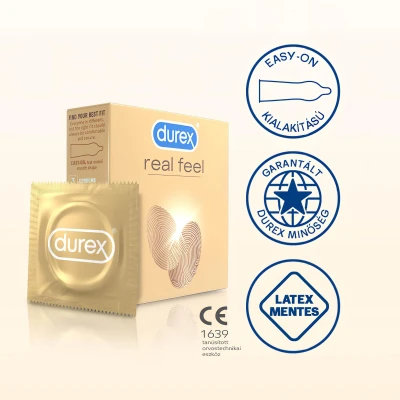 Durex Real Feel - latexmentes óvszer (3 db)
