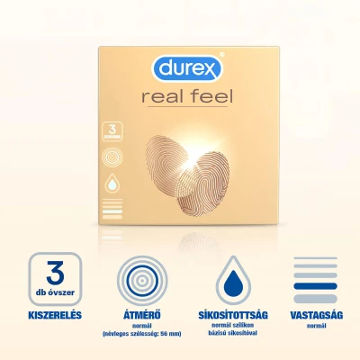 Durex Real Feel - latexmentes óvszer (3 db)