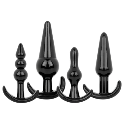 EasyToys - anál plug szett - 4 részes (fekete)
