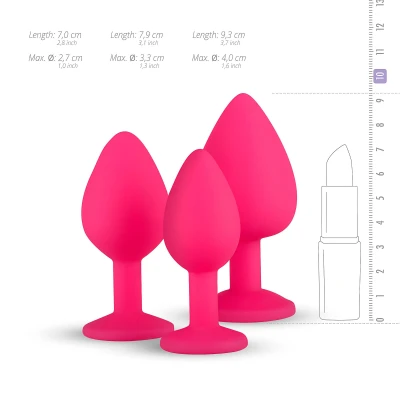EasyToys Diamond - anál plug szett (pink)