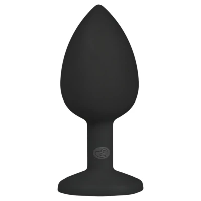 EasyToys Diamond - fehér köves anál plug (kicsi, fekete)