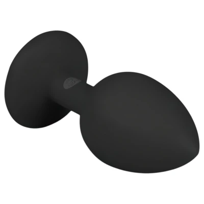 EasyToys Diamond - fehér köves anál plug (kicsi, fekete)