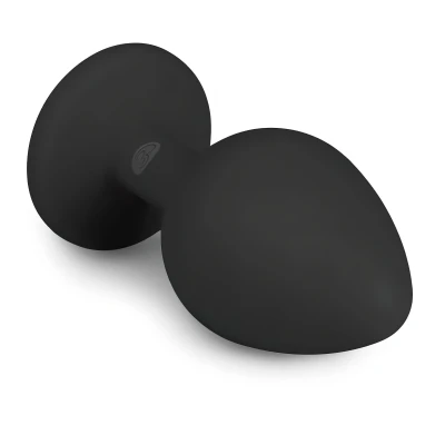 EasyToys Diamond - fehér köves anál plug (közepes, fekete)