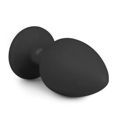 EasyToys Diamond - fehér köves anál plug (nagy, fekete)