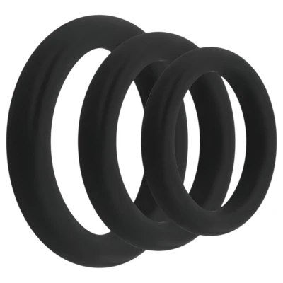 EasyToys Explore Ring - péniszgyűrű szett - 3 részes (fekete)