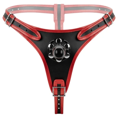 EasyToys - felcsatolható alsó három dildóval, strap on (fekete)