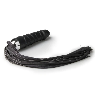 EasyToys Flogger - korbács és szilikon dildó egyben (fekete)