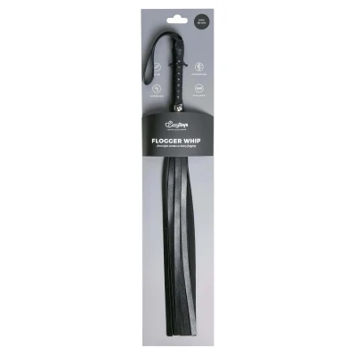 EasyToys Flogger - puha műbőr BDSM korbács (fekete)