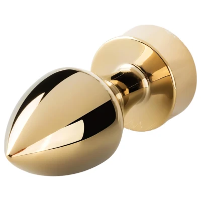 EasyToys Fox NO13 - fém butt plug rókafarokkal, anál plug (arany-fehér)