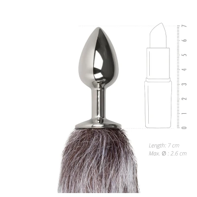 EasyToys Fox NO5 - fém anál plug rókafarokkal (ezüst)