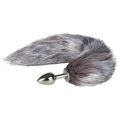 EasyToys Fox NO5 - fém anál plug rókafarokkal (ezüst)