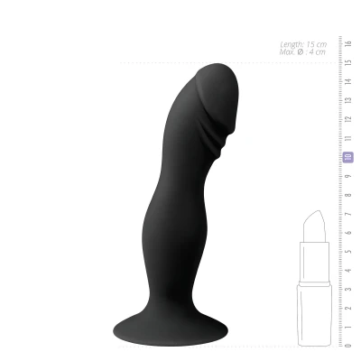EasyToys - makkos, tapadókorongos dildó (fekete)