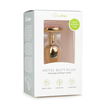 EasyToys Metal No.3 - anál plug (arany-pink, 2,5 cm)