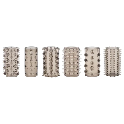 EasyToys Penis Sleeve - szürke péniszköpeny szett vastagításhoz (6 db)