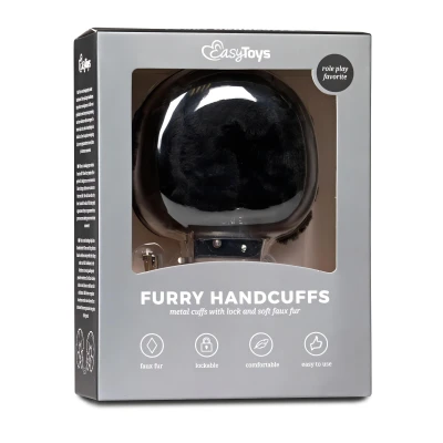 EasyToys - plüss bélésű csuklóbilincs (fekete)