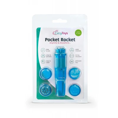 EasyToys Pocket Rocket - vibrátoros szett (kék, 5 részes)